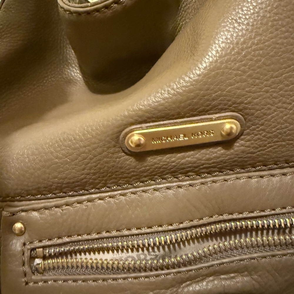 Michael Kors Taupe Brown Vintage Leather Hobo Bag - Picture 8 of 9